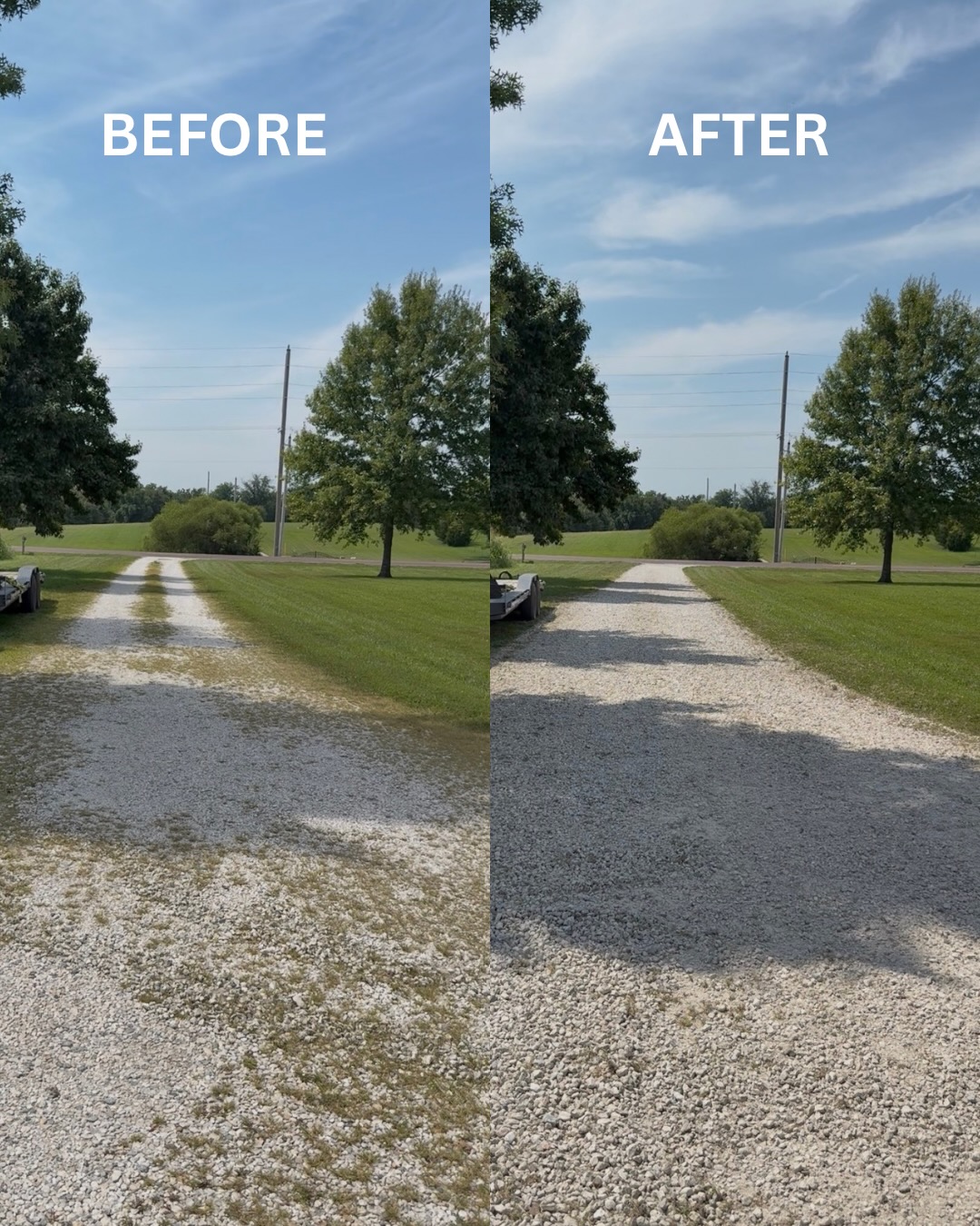 Gravel driveway refresh and power raking